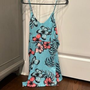 Blue flowered sundress that ties in back. NWOT.